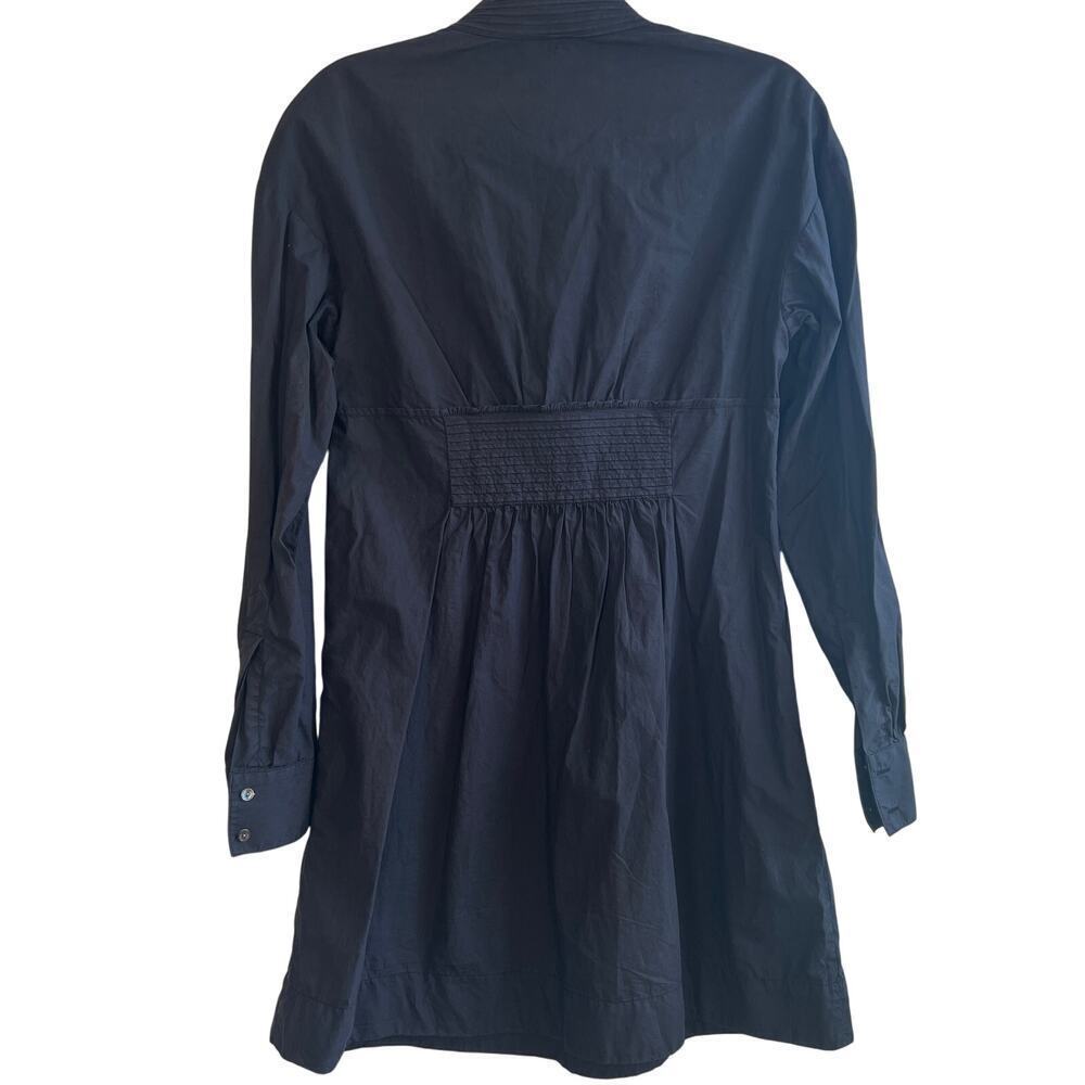 VINCE black cotton poplin mini shirt dress small - Picture 3 of 8